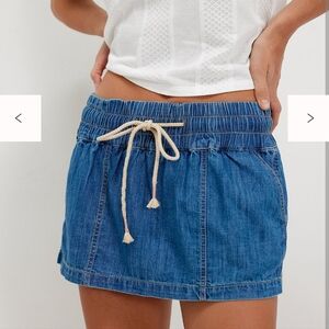 Free People We The Free Madeline Pull-On Skort Indigo Small